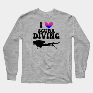 I Heart Scuba Diving (Bisexual Flag) Long Sleeve T-Shirt